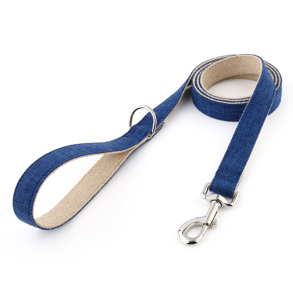 Cotton dog lead in Navy