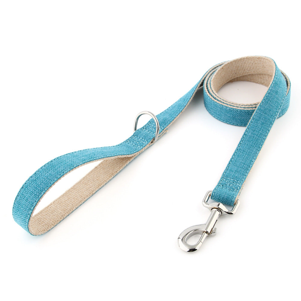 Cotton dog lead in Peacock Blue
