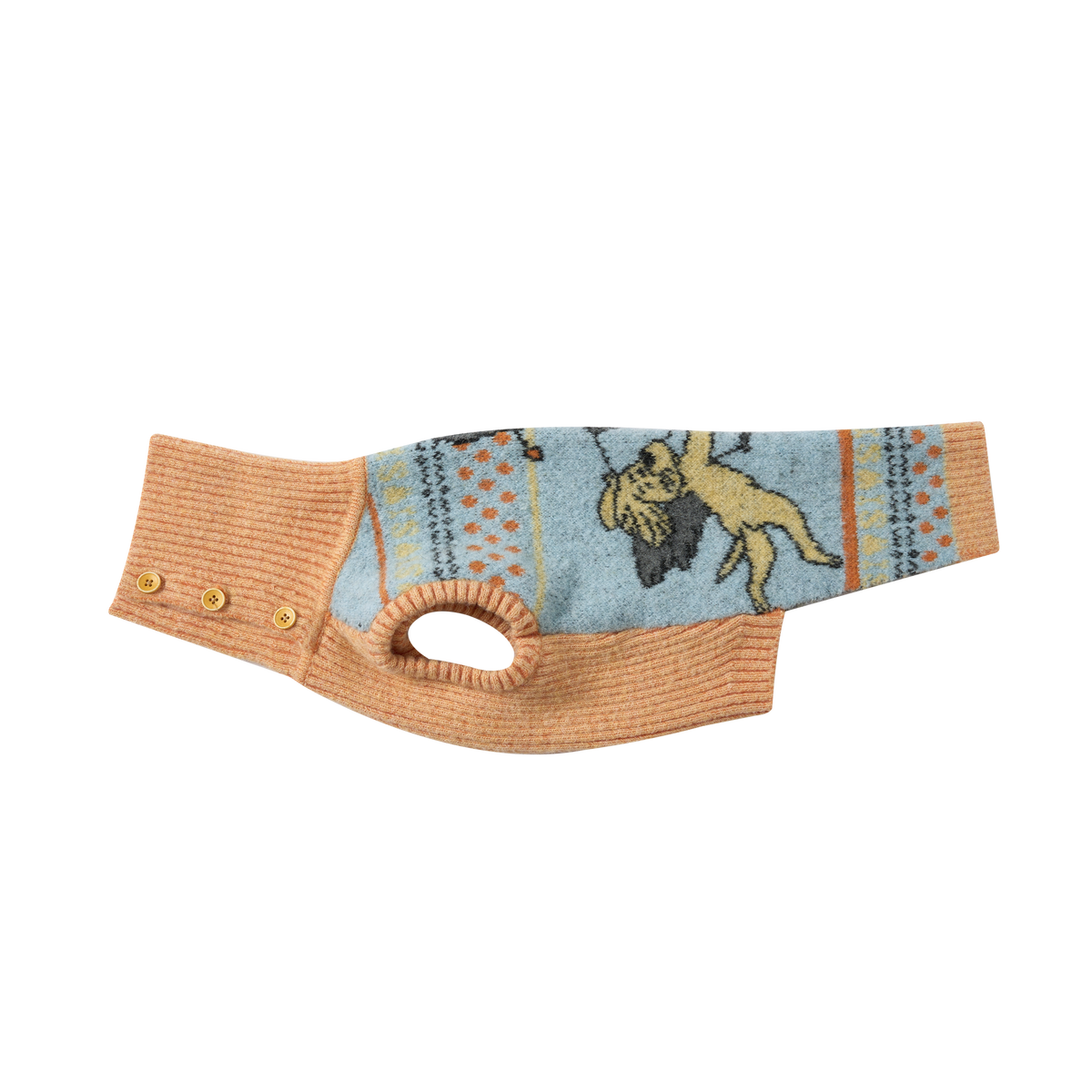 Angel Pattern Knitted Dog Jumper – Orange and Blue
