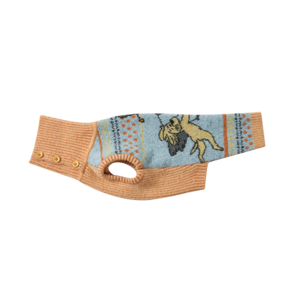 Angel Pattern Knitted Dog Jumper – Orange and Blue