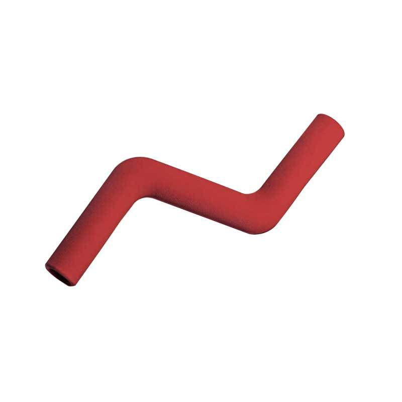 Red natural rubber Z-shaped dog chew stick with hollow open ends