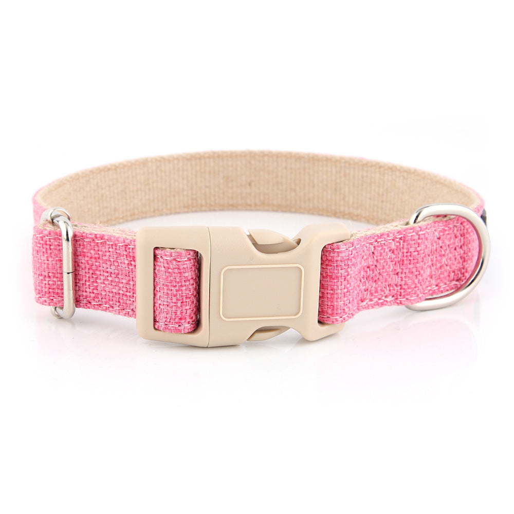Cotton dog collar in Pink
