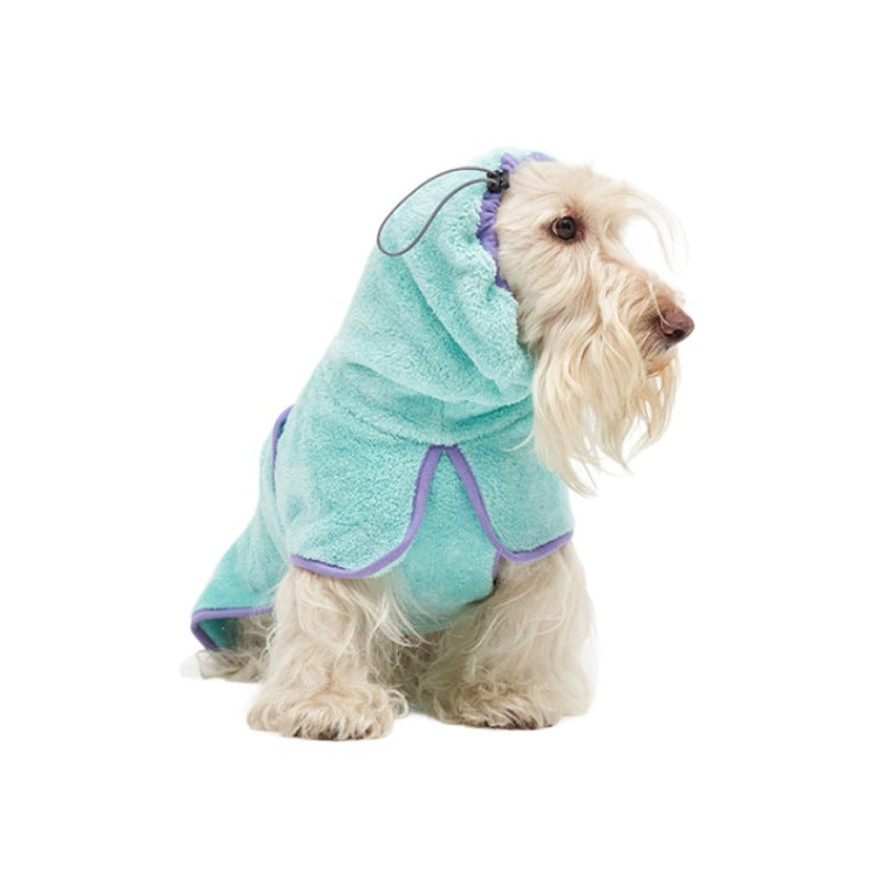 Dinosaur Dog Bathrobe and Mitt Set - Hooded Drying Robe with Spines, S to 6XL for 3 to 35kg