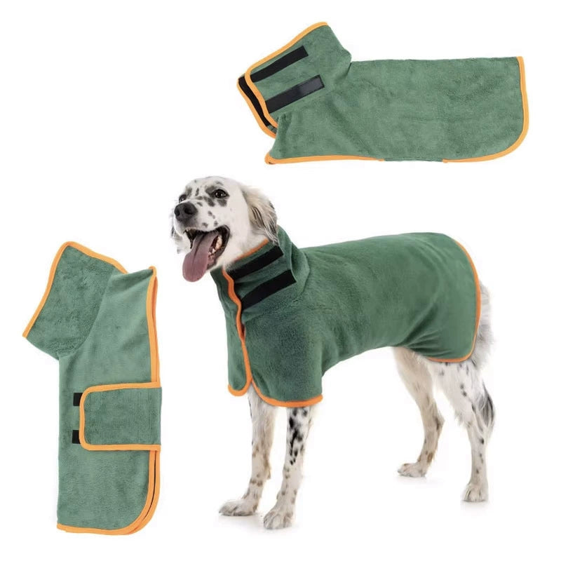 Hooded Dog Drying Robe & Pet Bathrobe, XS to XL