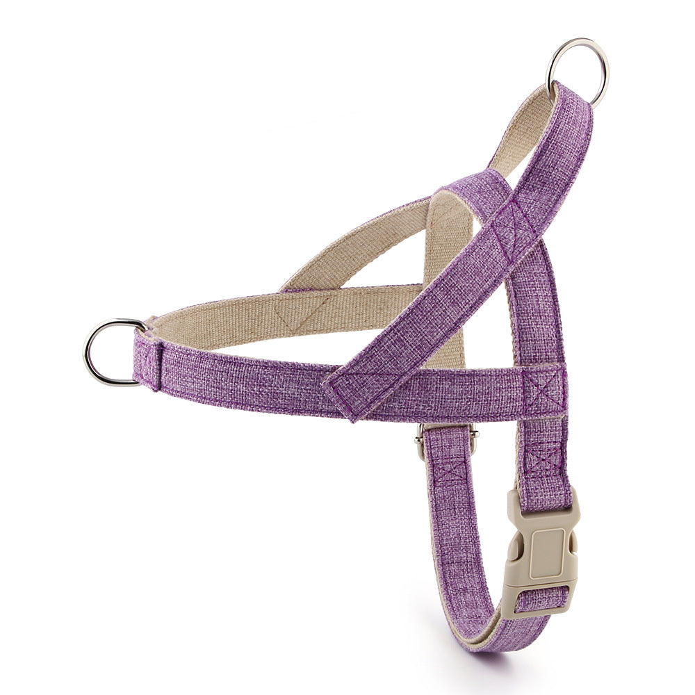 Cotton vest dog harness in Purple