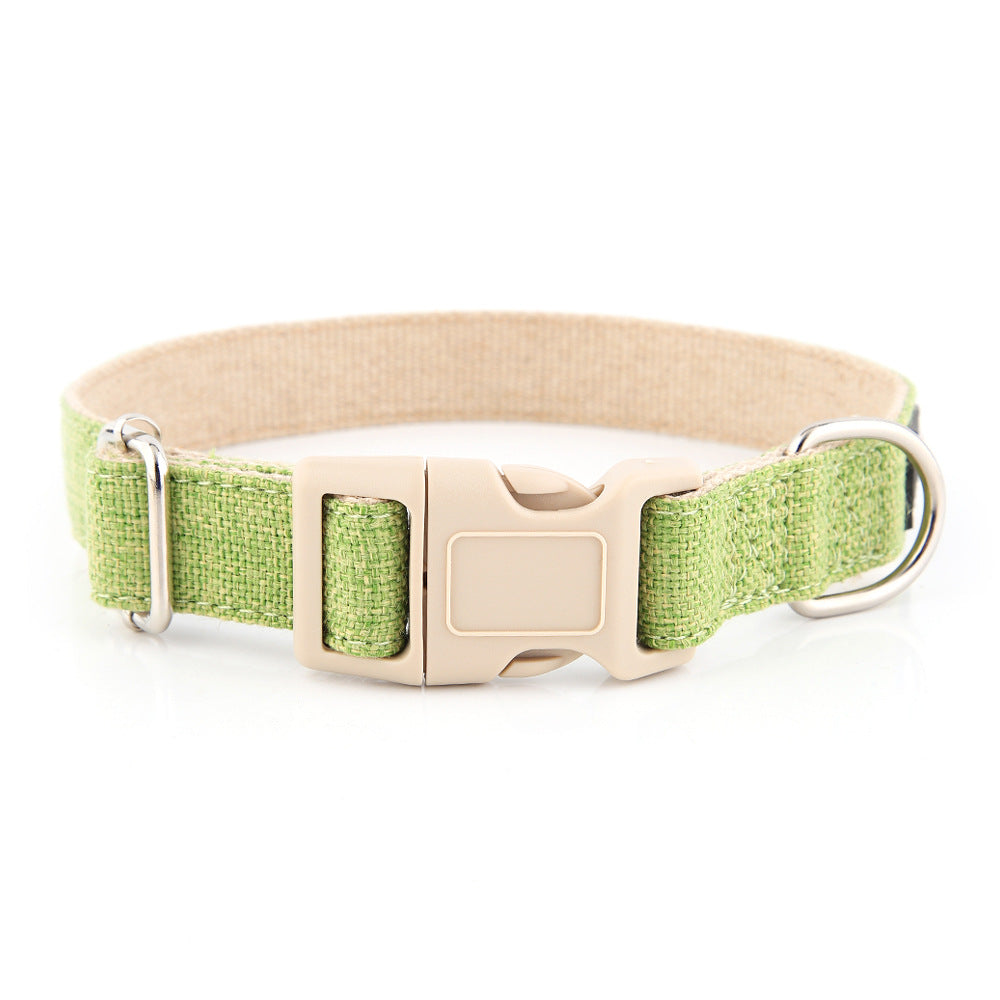 Cotton dog collar in Grass Green