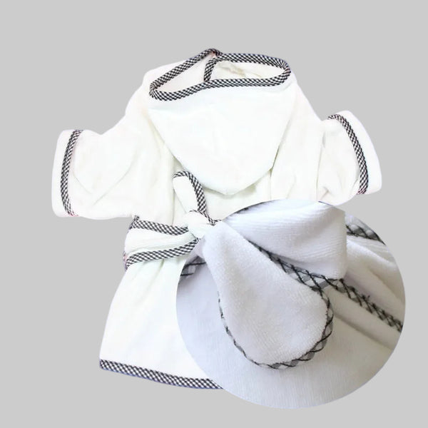 Coral Fleece Pet Bathrobe, Hooded Dog & Cat Drying Robe