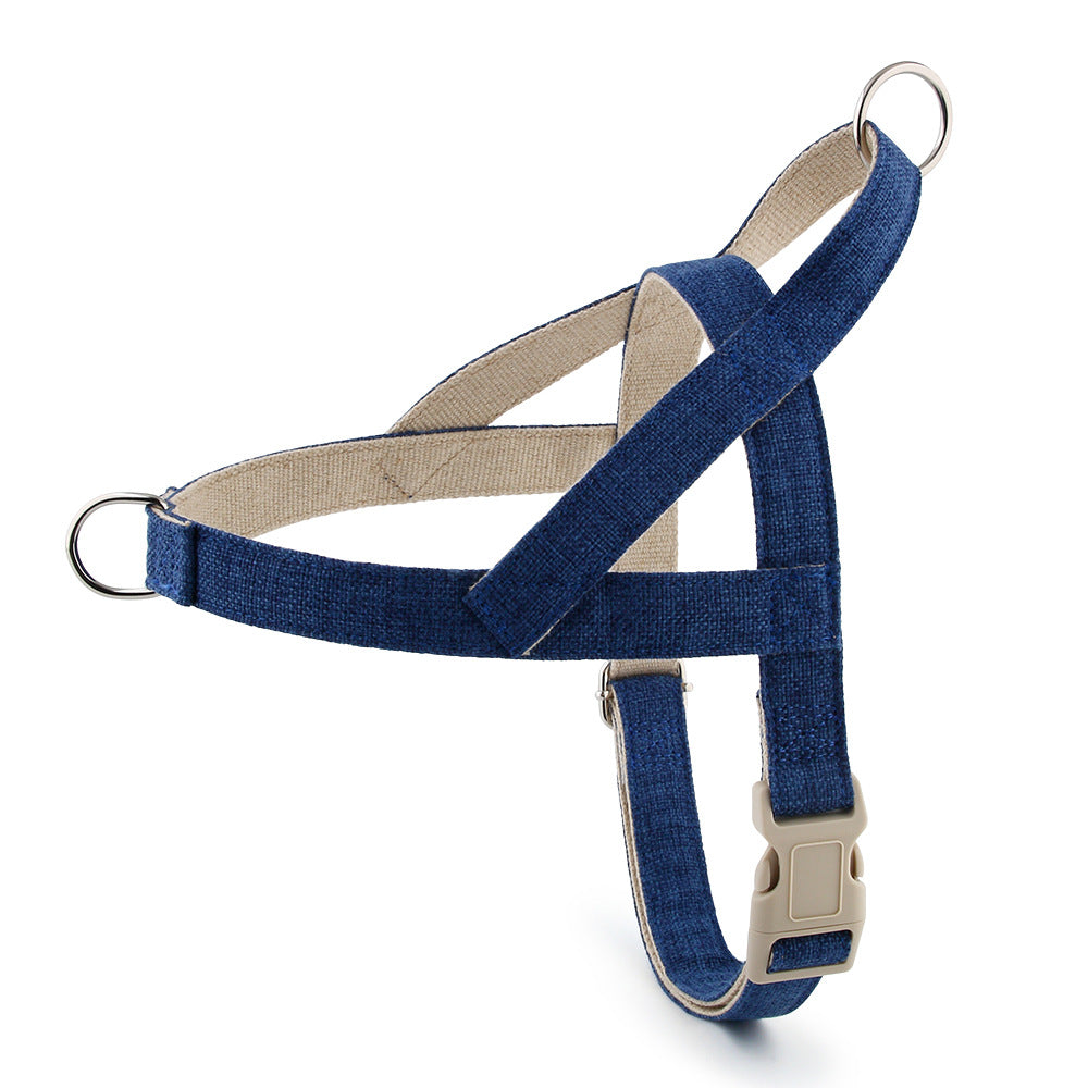 Cotton vest dog harness in Navy