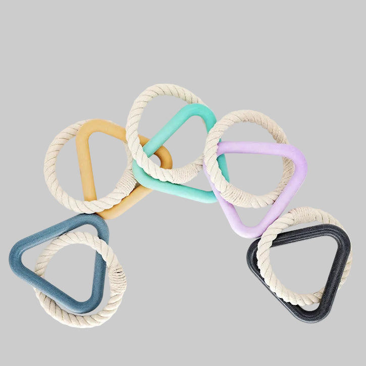 Natural Rubber Dog Chew Toys, 4 Shapes, Treat Ball and Rope Tug