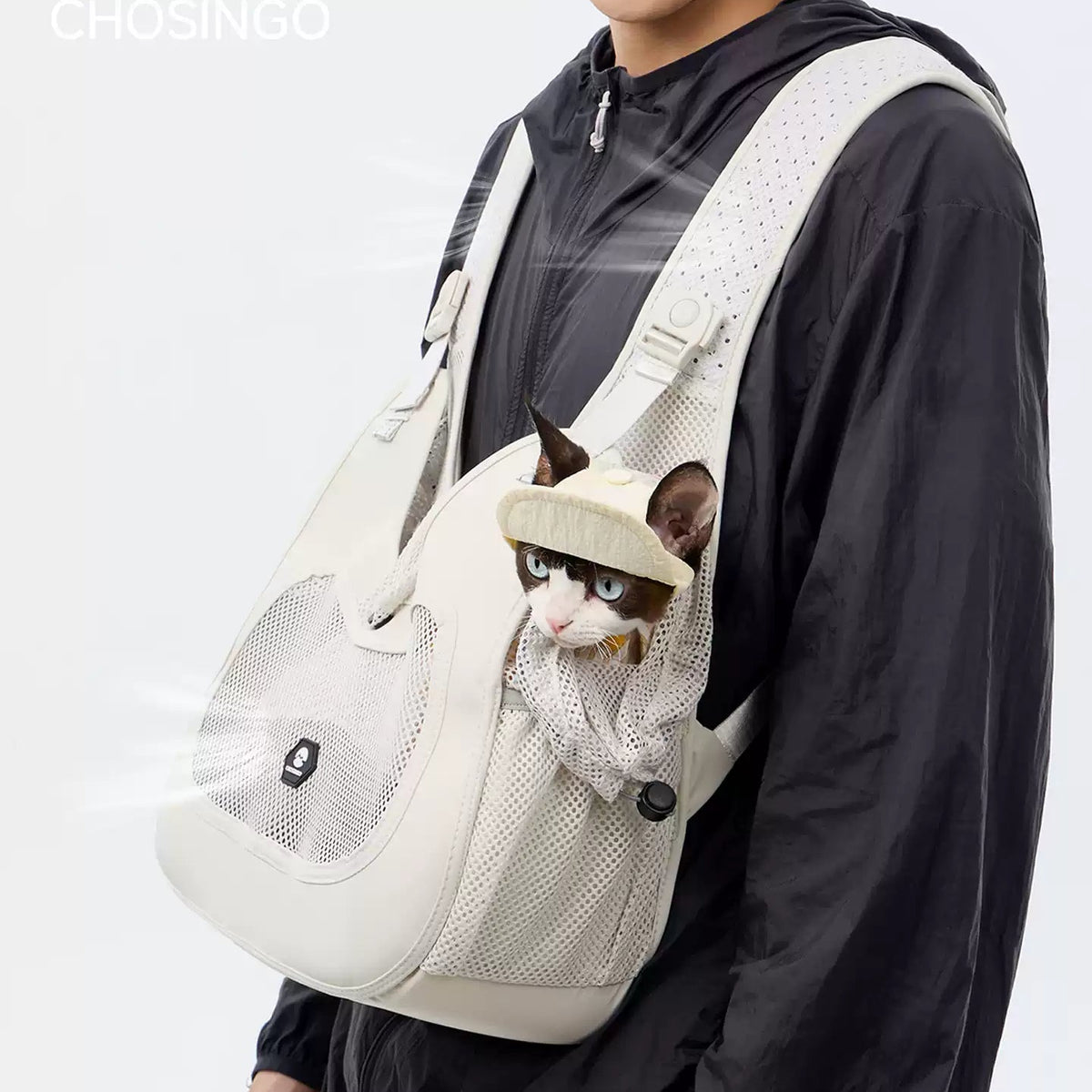 Front Chest Pet Carrier Backpack – Hands-Free Breathable Kangaroo Carrier for Small Dogs and Cats