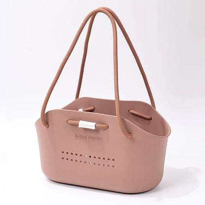 Mocha Brown breathable pet carrier bag for small dogs and cats