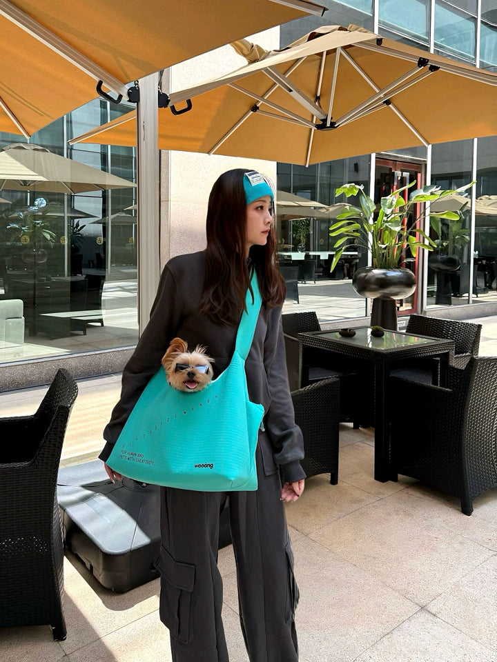 Waterproof Pet Crossbody Carrier Bag – Wide Hard-Base Dog and Cat Carrier, Small up to 4 kg or Large up to 10 kg