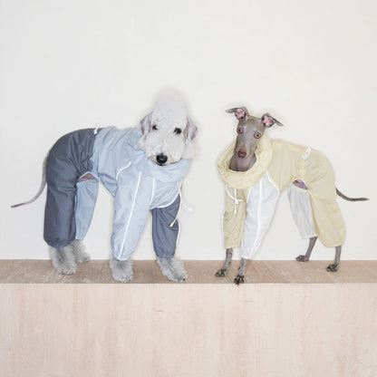 Lightweight Four-Leg Dog Rain Suit – Blue or Yellow