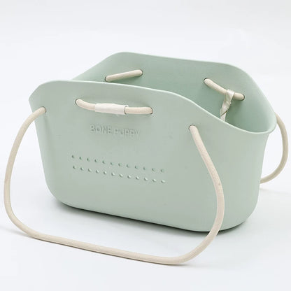 Green breathable pet carrier bag for small dogs and cats