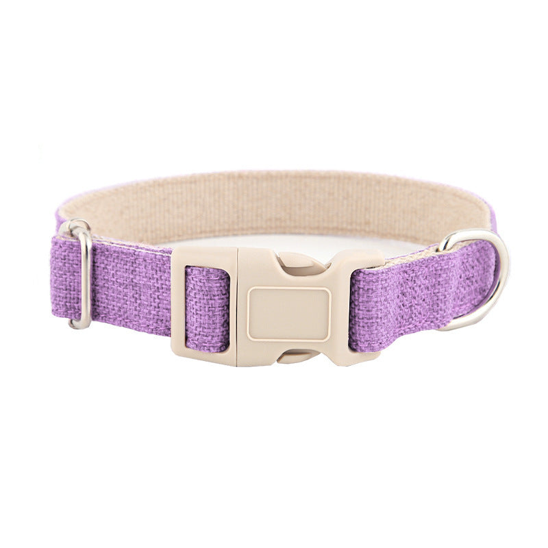 Cotton dog collar in Purple