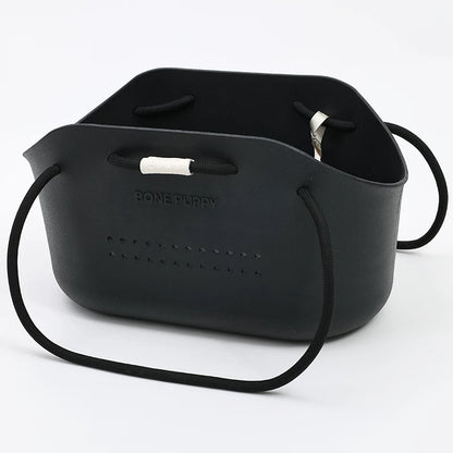 Black breathable pet carrier bag for small dogs and cats