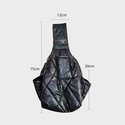 Black warm crossbody pet carrier bag for small dogs and cats