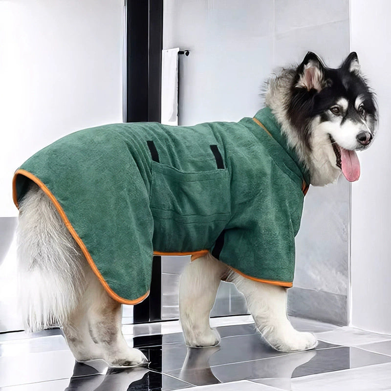 Hooded Dog Drying Robe & Pet Bathrobe, XS to XL