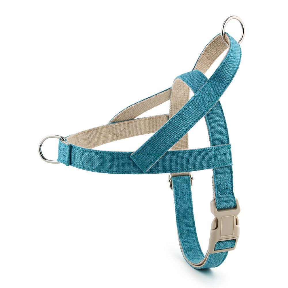 Cotton vest dog harness in Teal