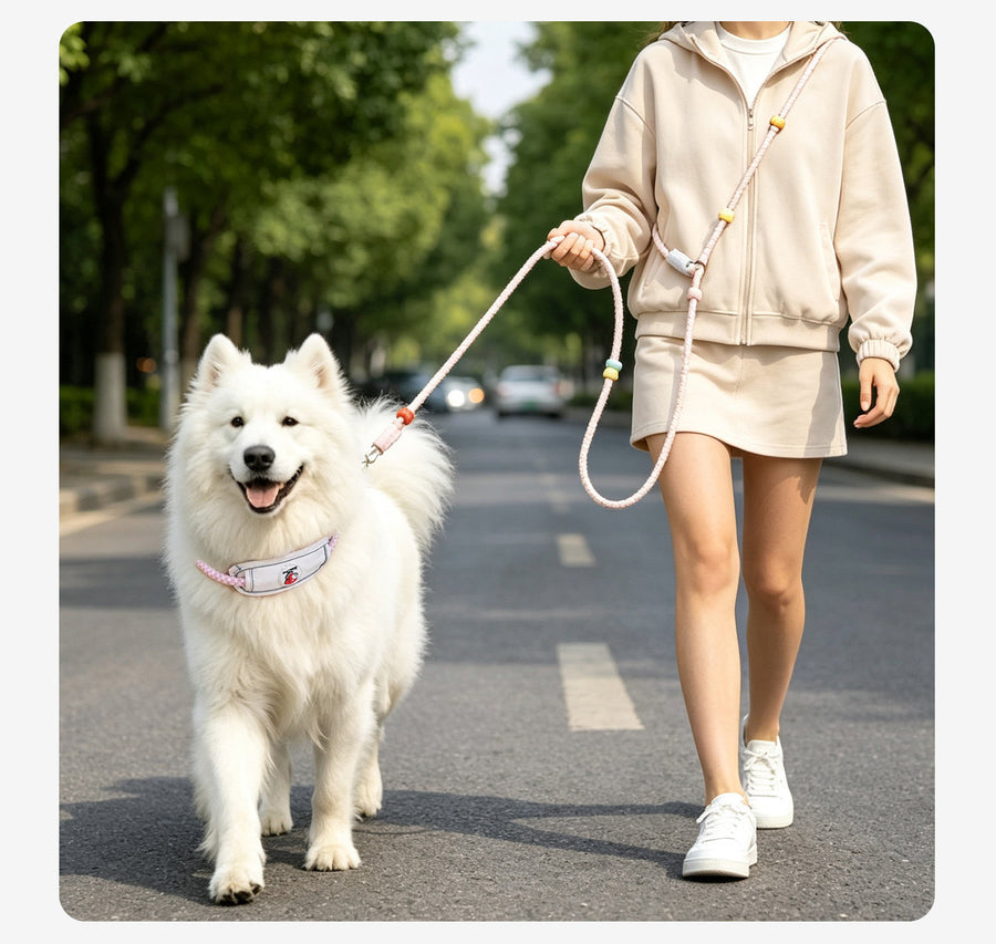 Padded Nylon Slip Lead – Wide Neck Panel, Padded Handle & 3 Stop Positions