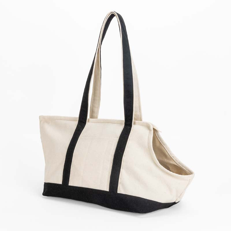 Canvas Pet Tote Bag – Small Dog and Cat Carrier with Front Opening, Safety Clip and Pocket, 31 x 24 x 22 cm