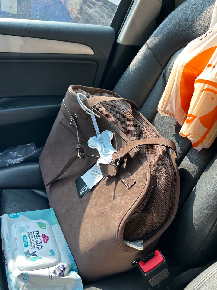Suede Pet Tote Shoulder Bag – Stylish Dog and Cat Carrier in 3 Sizes for Small Dogs up to 4 kg and Cats up to 6 kg