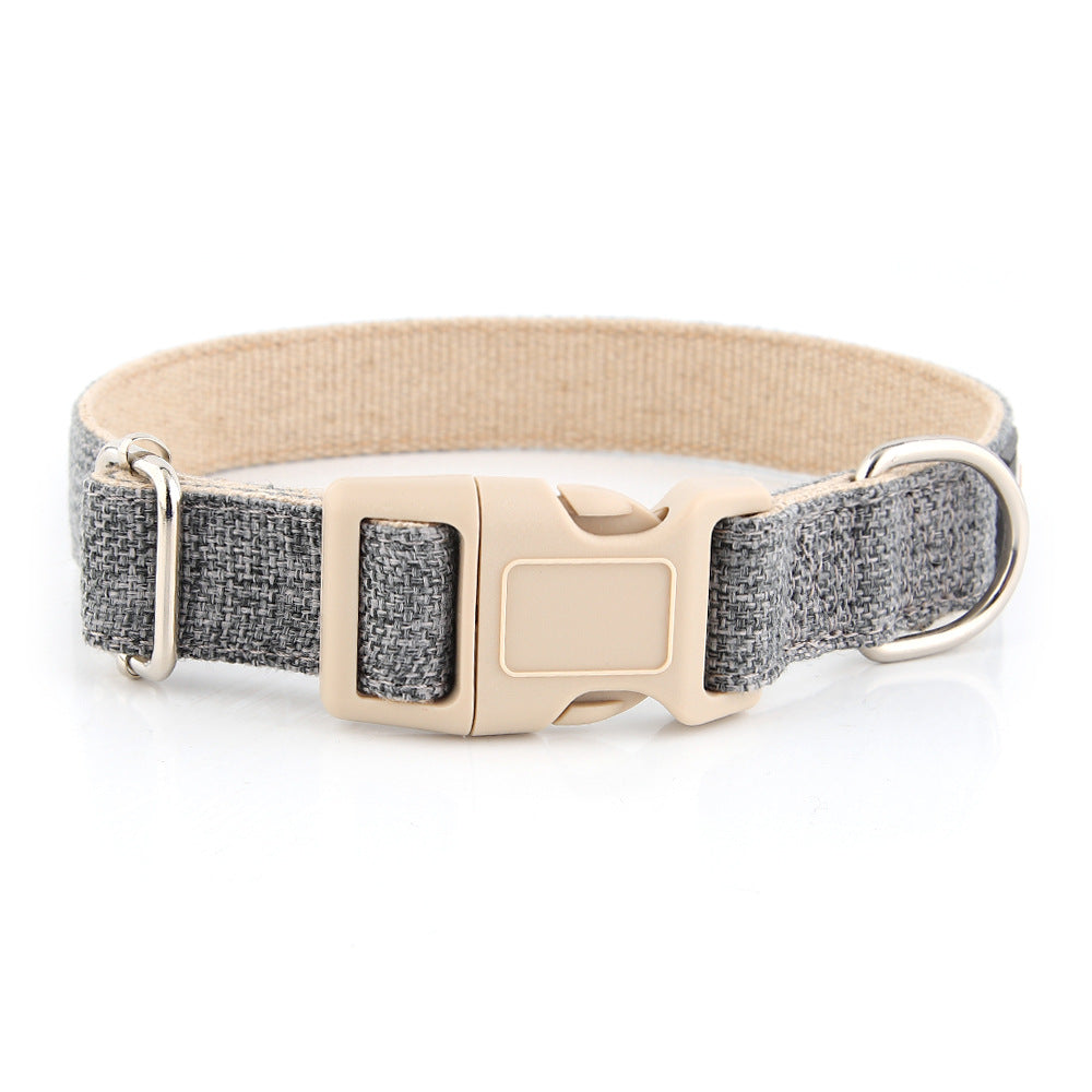 Cotton dog collar in Grey