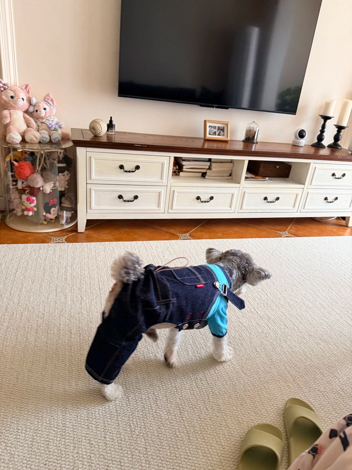 Denim Dog Overalls – Blue Dungarees