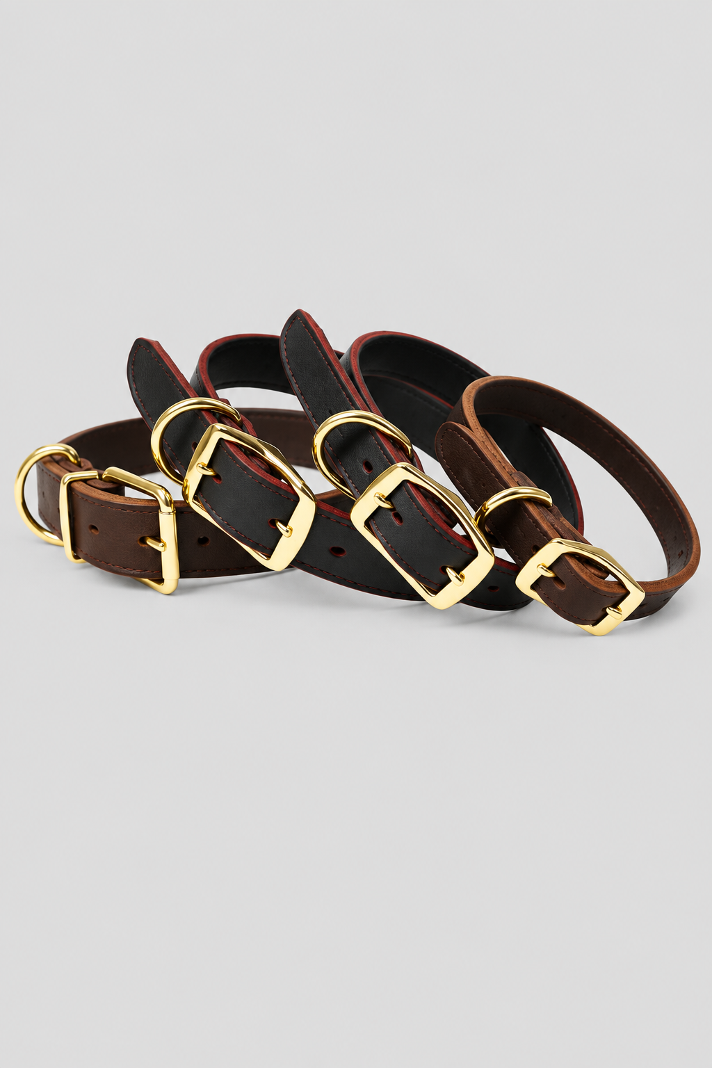 Wide dark brown leather dog collar – view 6
