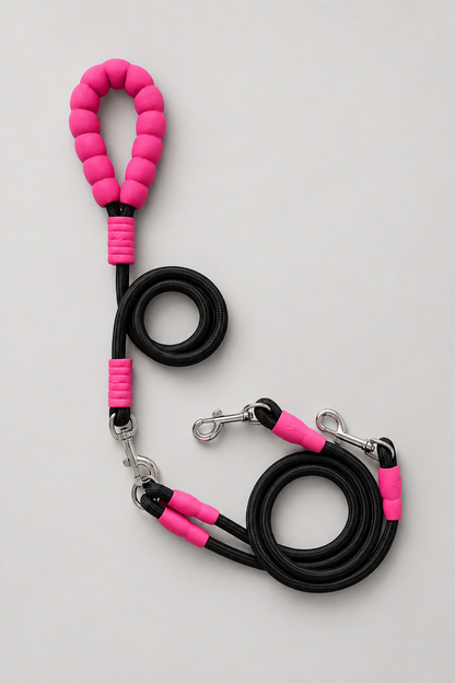 Black lead with pink fittings, studio image