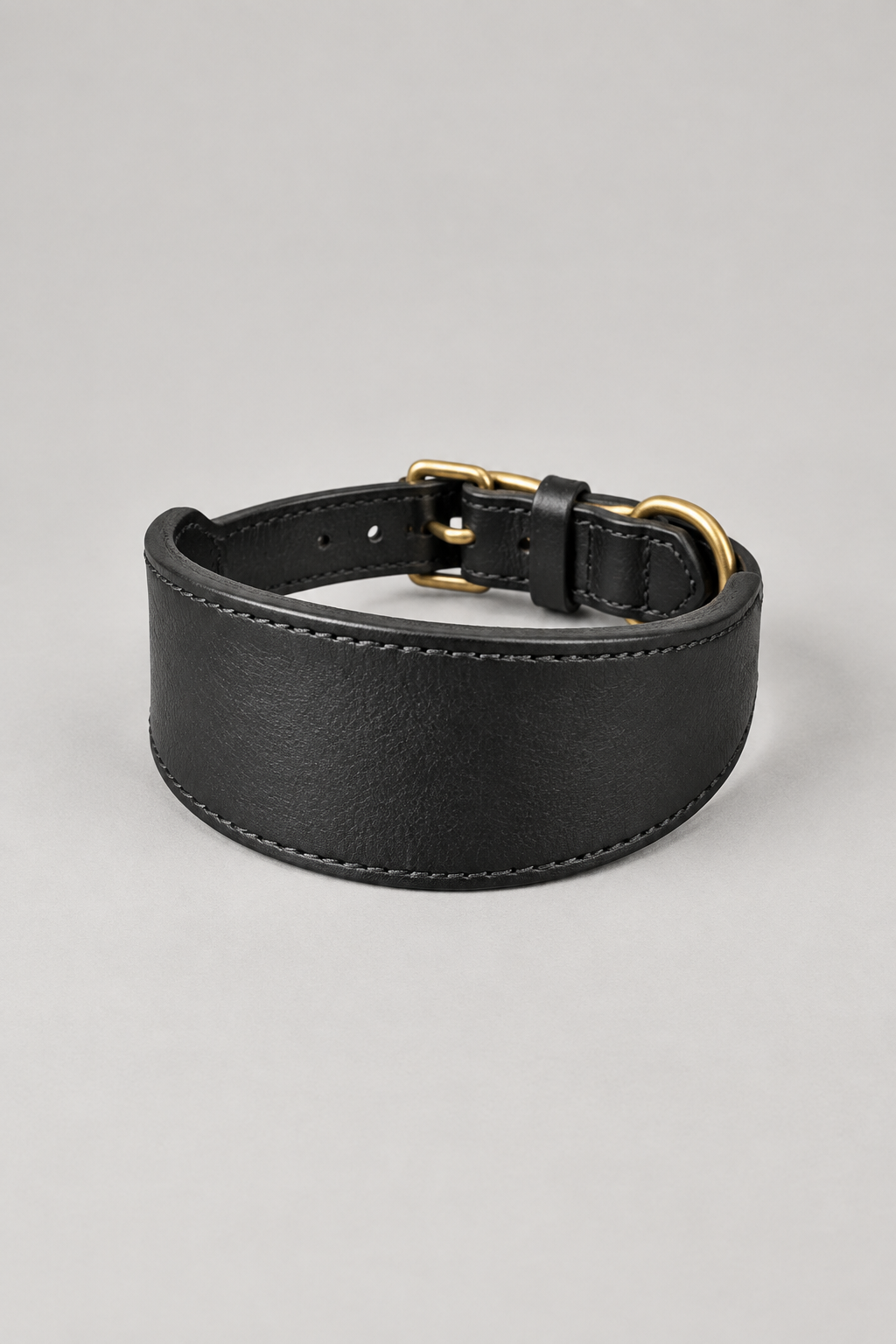 Leather sighthound collar in Black