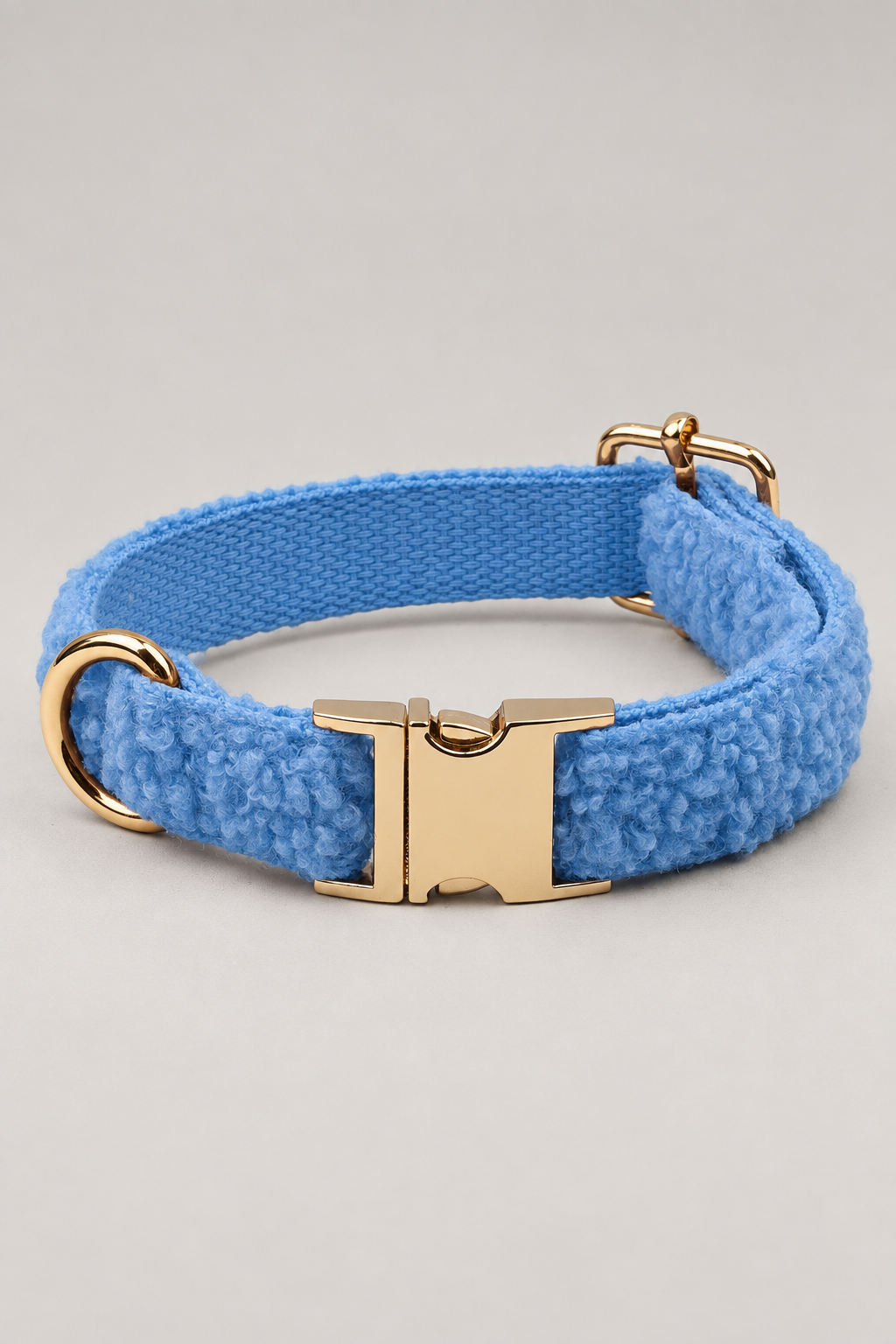 Teddy fleece dog collar in Blue