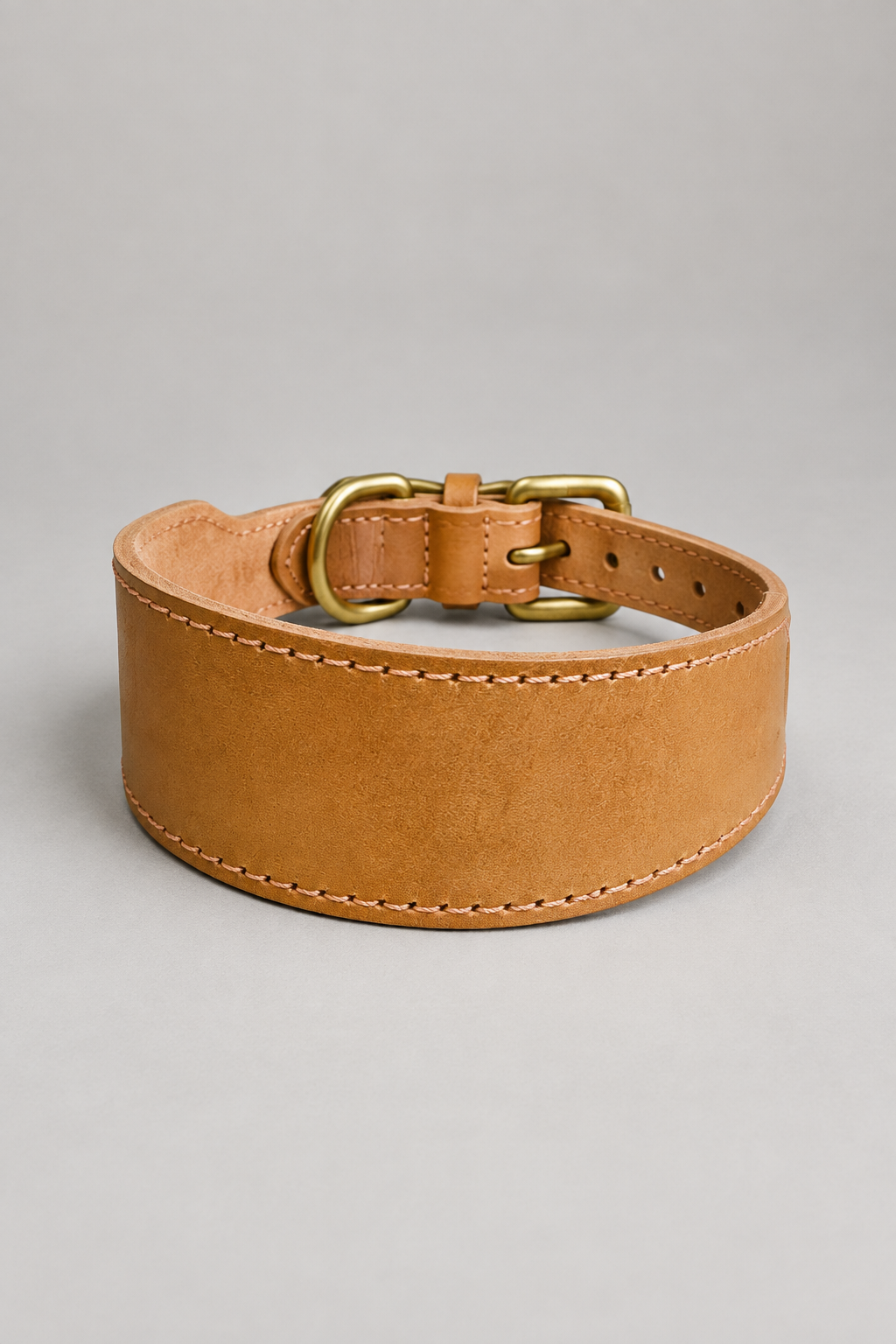 Leather sighthound collar in Caramel