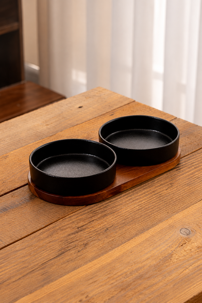 Cat-and-fish patterned bowl set