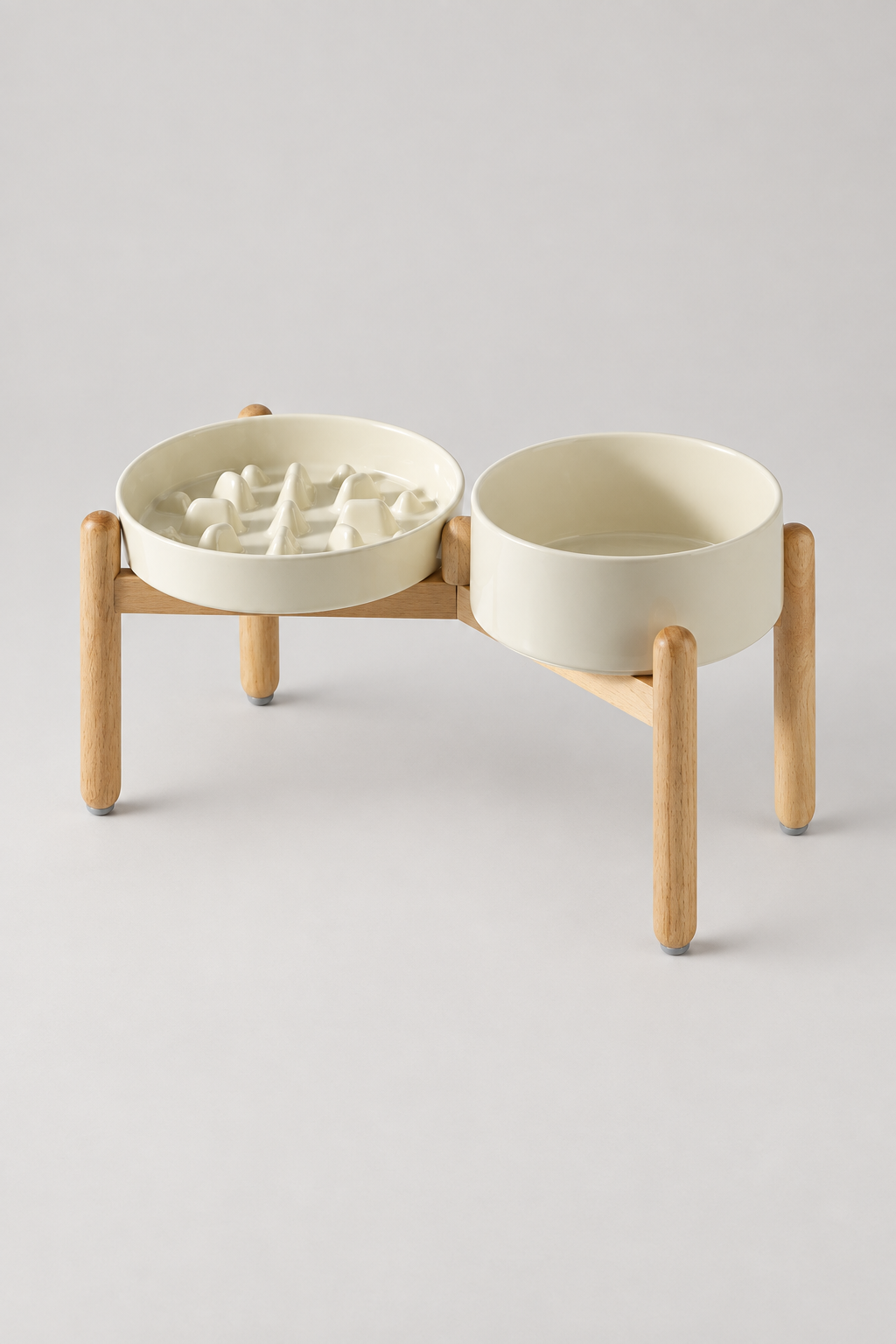 Cream double bowl set