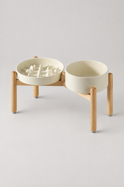 Cream double bowl set