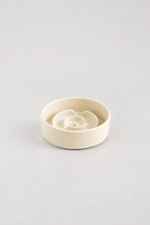 Flower Ceramic Slow Feeder Bowl