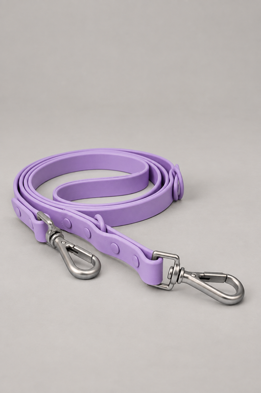 Wipe-clean PVC small dog lead in Purple