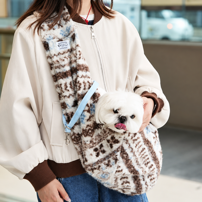 Cradle-Style Pet Crossbody Sling Bag – Hands-Free Breathable Carrier for Small Dogs and Cats