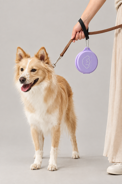 Foldable silicone dog bowl with clip – view 3