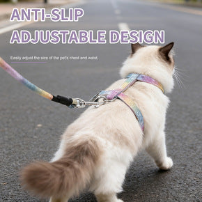 Step-In Dog Harness & Lead Set – Padded Floral Harness for Small Dogs, XS to M