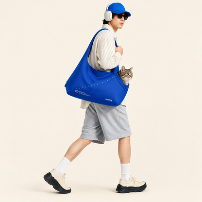 Waterproof Pet Crossbody Carrier Bag – Wide Hard-Base Dog and Cat Carrier, Small up to 4 kg or Large up to 10 kg