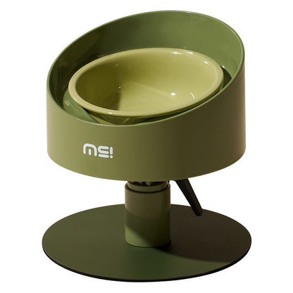 Sunflower Ceramic Pet Bowl - Height-Adjustable Raised Stand for Cats and Small Dogs, Pastel Colours