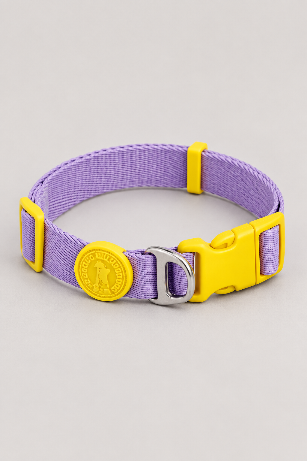 Padded quick-release puppy collar in Grape