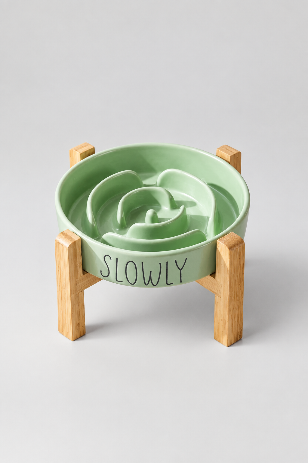 Green spiral bowl with stand