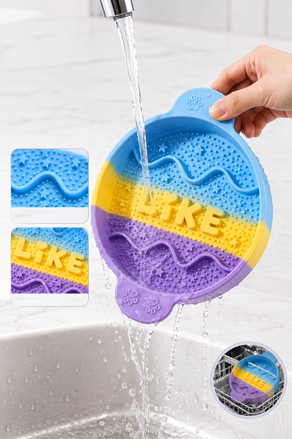 Silicone slow feeder dog bowl – view 4