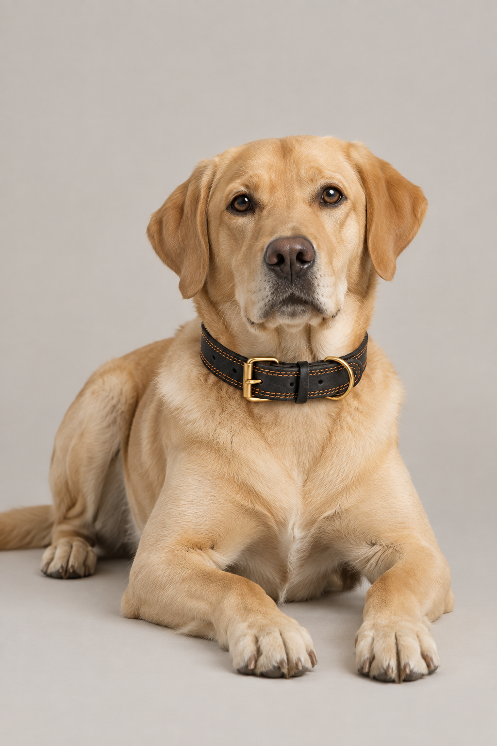 Double-stitched leather dog collar – view 3