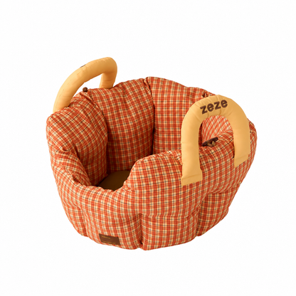 Handheld Pet Car Seat Sofa Bed – Portable Dog and Cat Car Bed with Carry Handles, Blue or Yellow