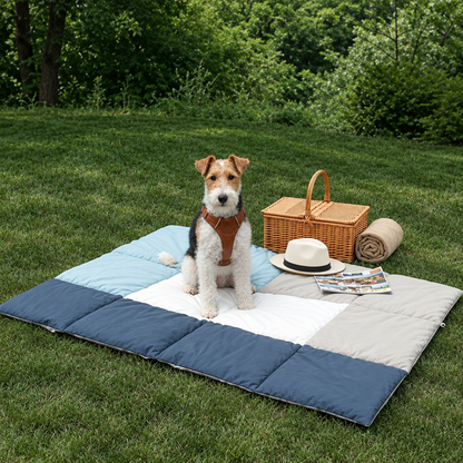 Quilted Dog Travel Mat & 2-in-1 Carry Bag