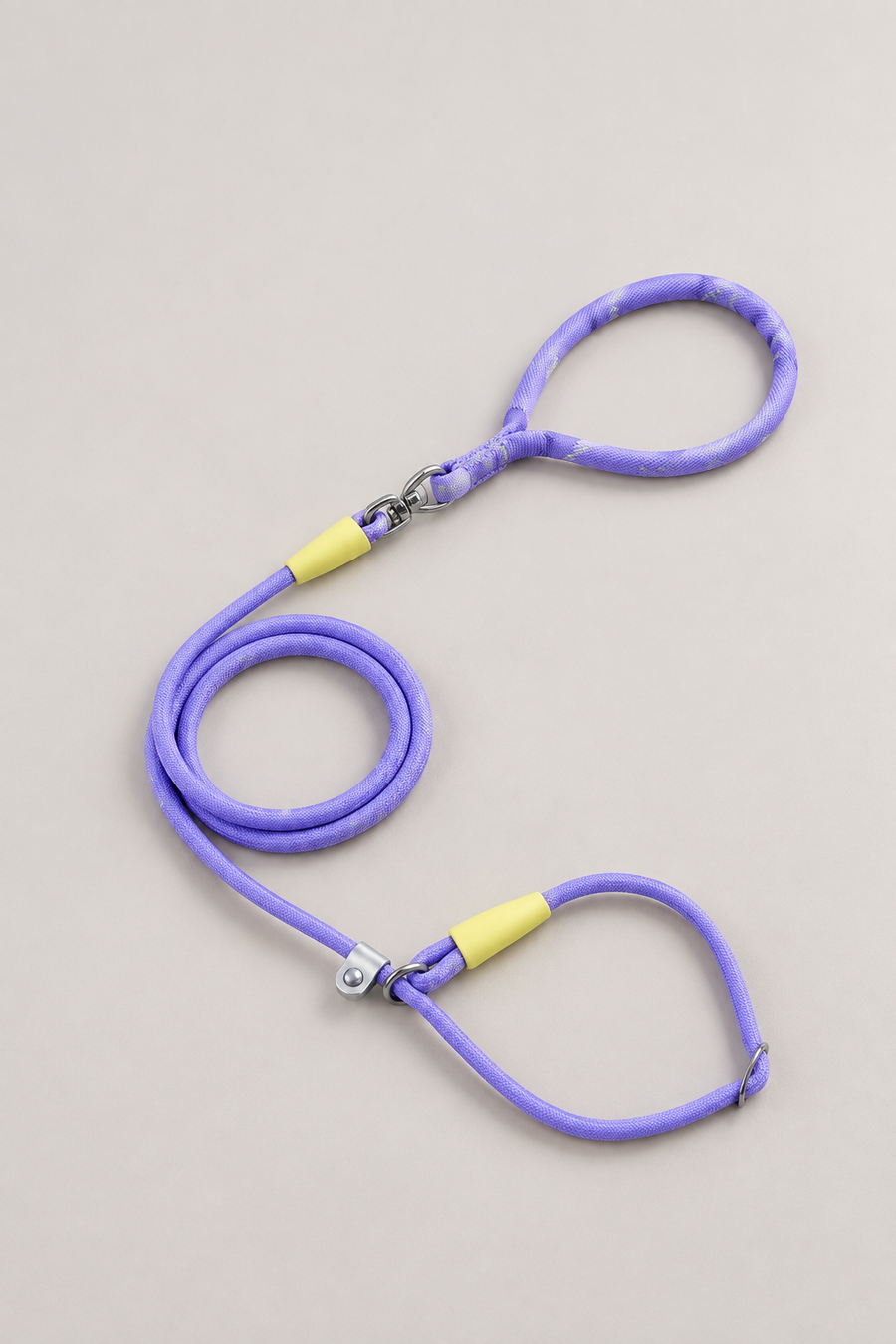 Small dog rope slip lead in Violet